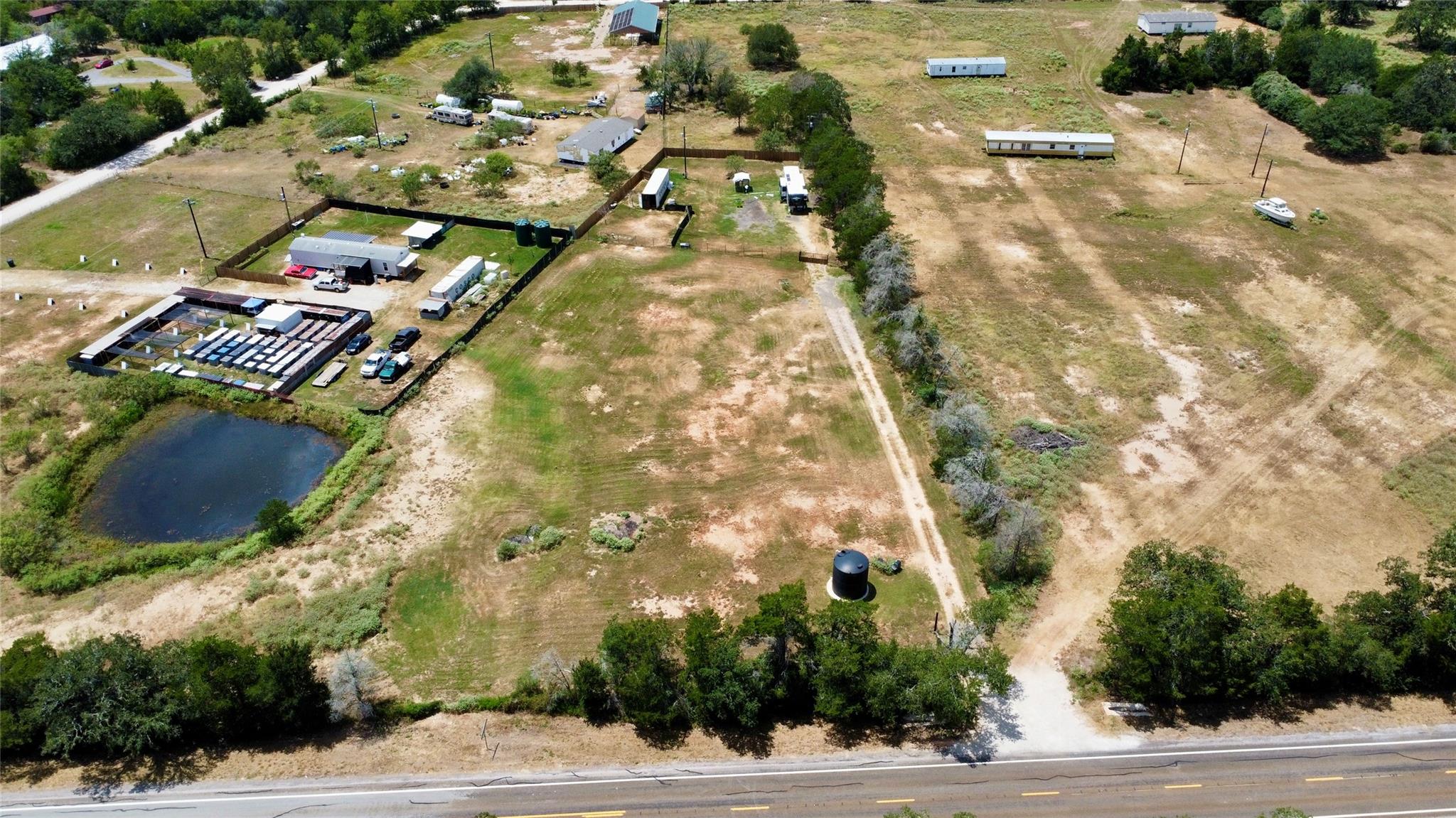 An aerial perspective reveals a vast land parcel 