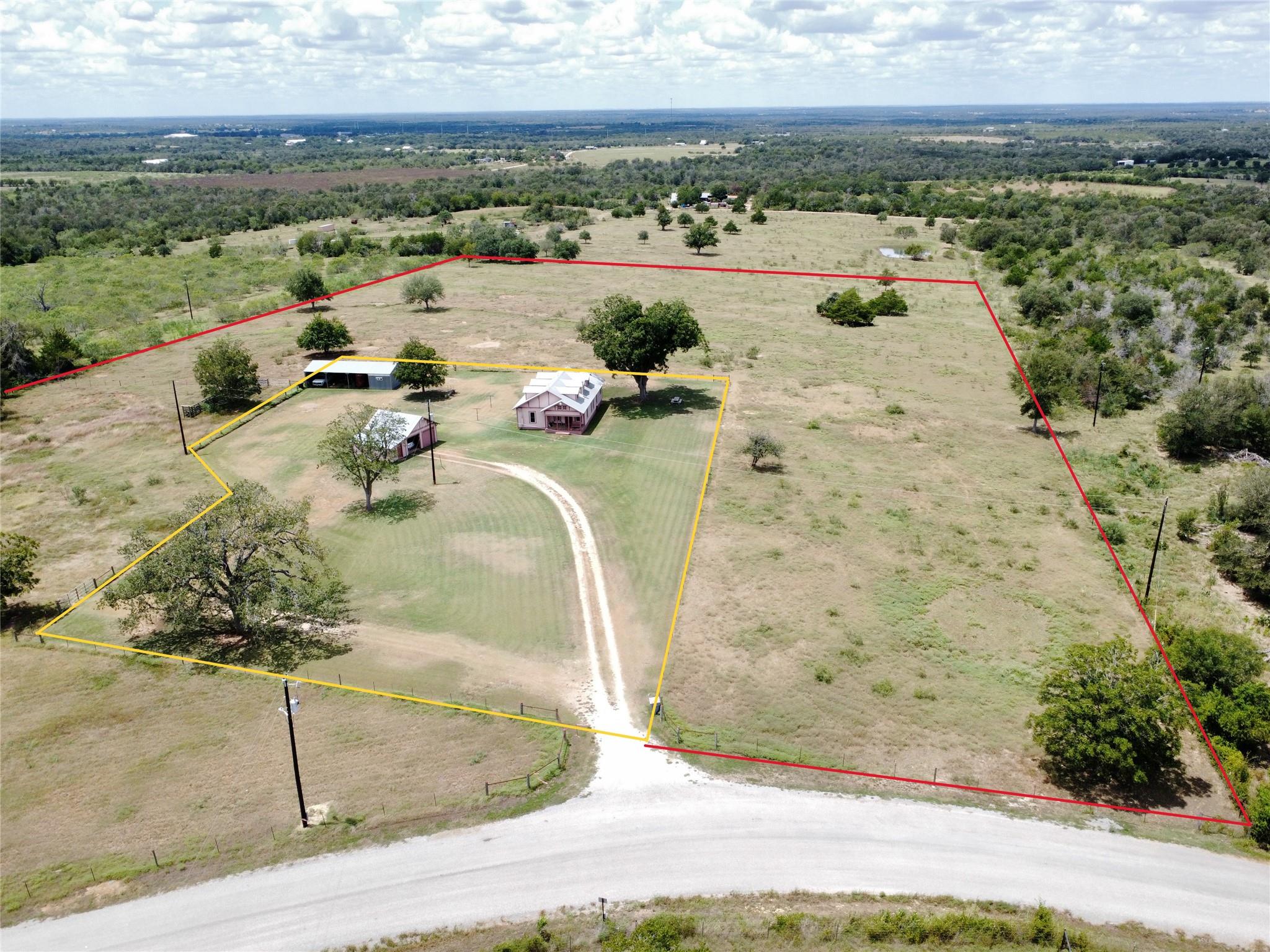 A sweeping aerial perspective reveals a secluded 