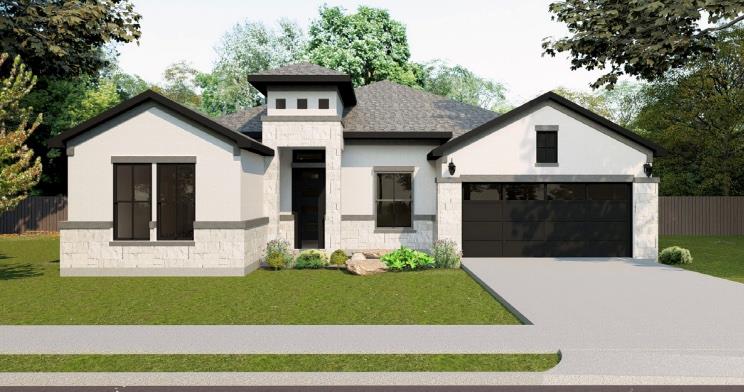 A striking modern facade with clean lines and con