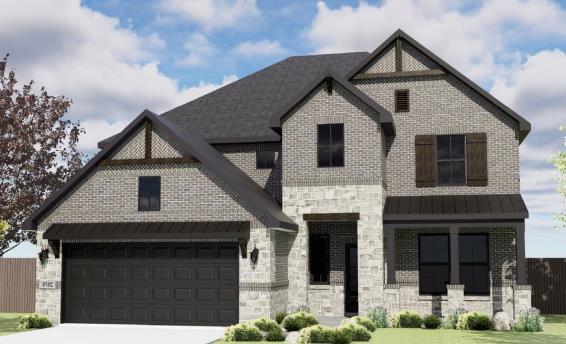 Multi-textured brick and stone elevations establi