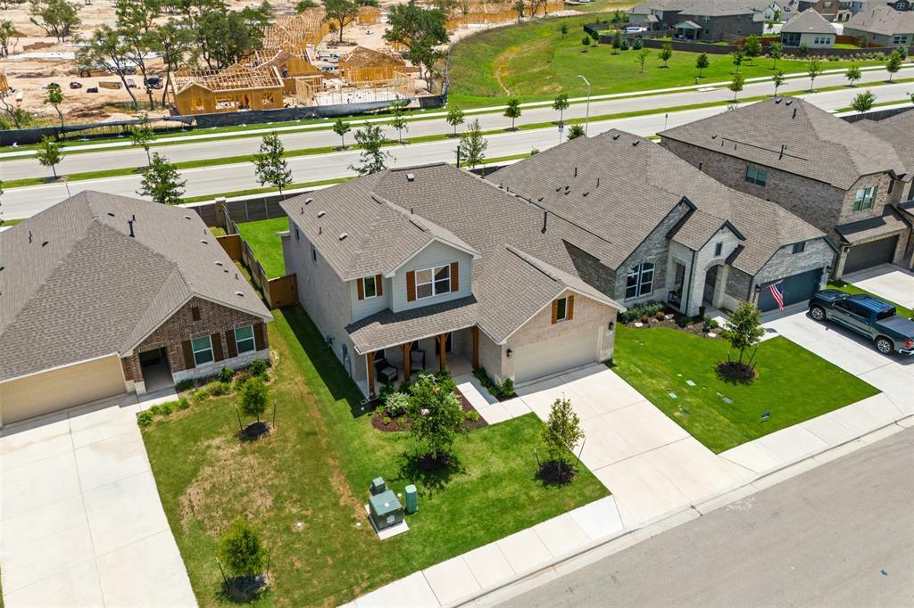 An aerial perspective reveals a newly constructed