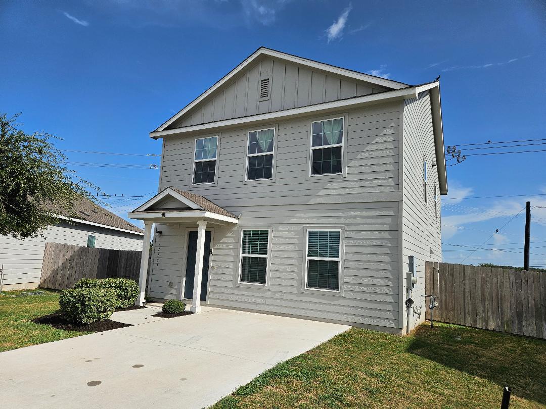 Clean architectural lines and a classic gabled en