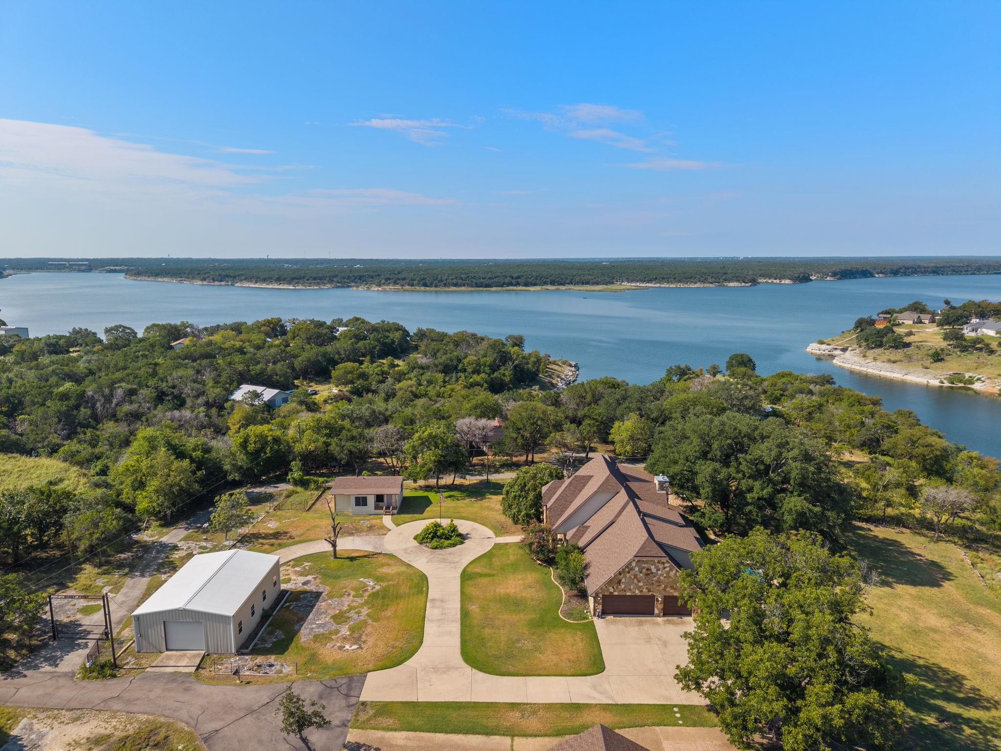 Bird's eye view of a large body of water