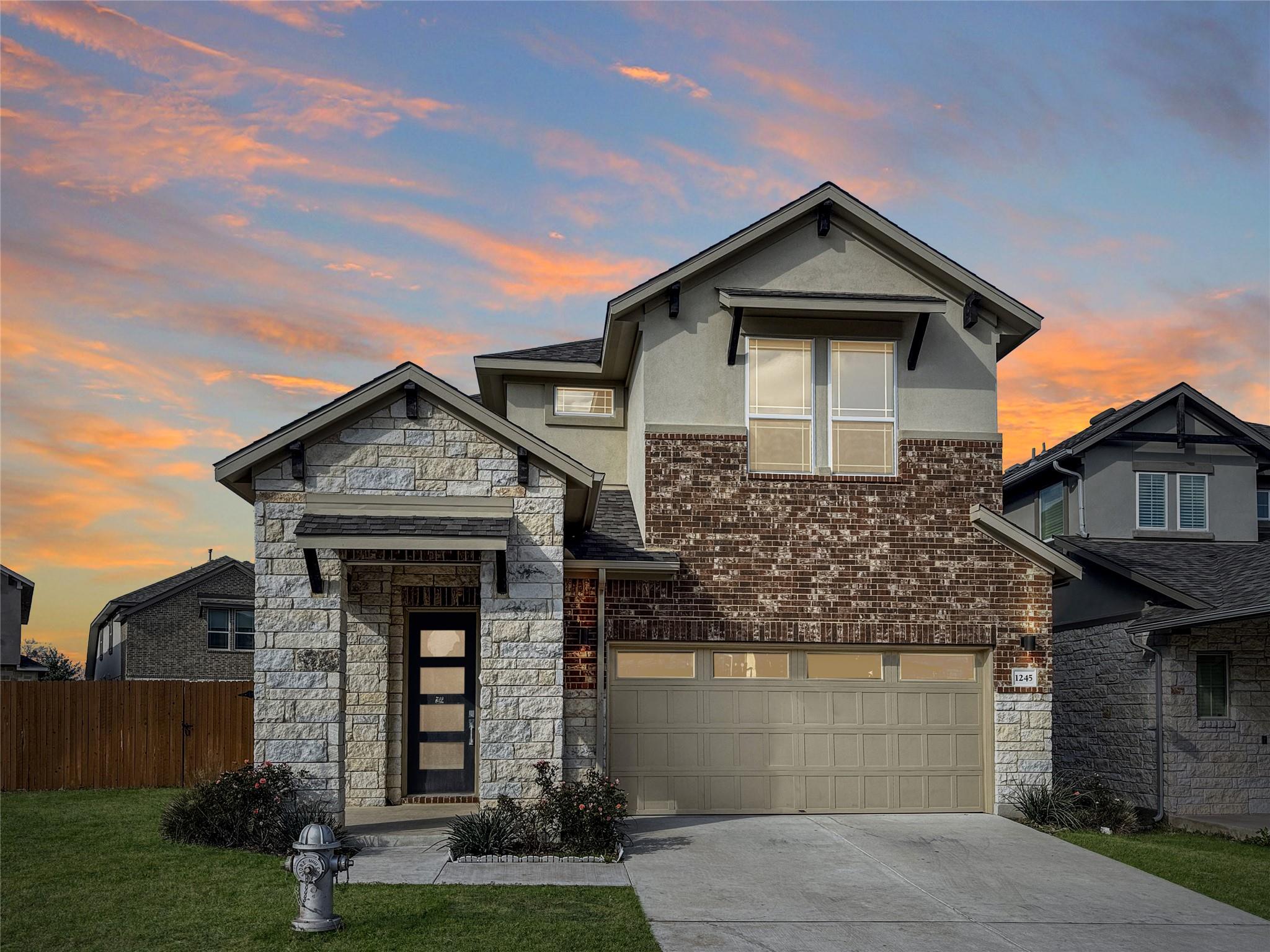 A striking facade with varied textures, including