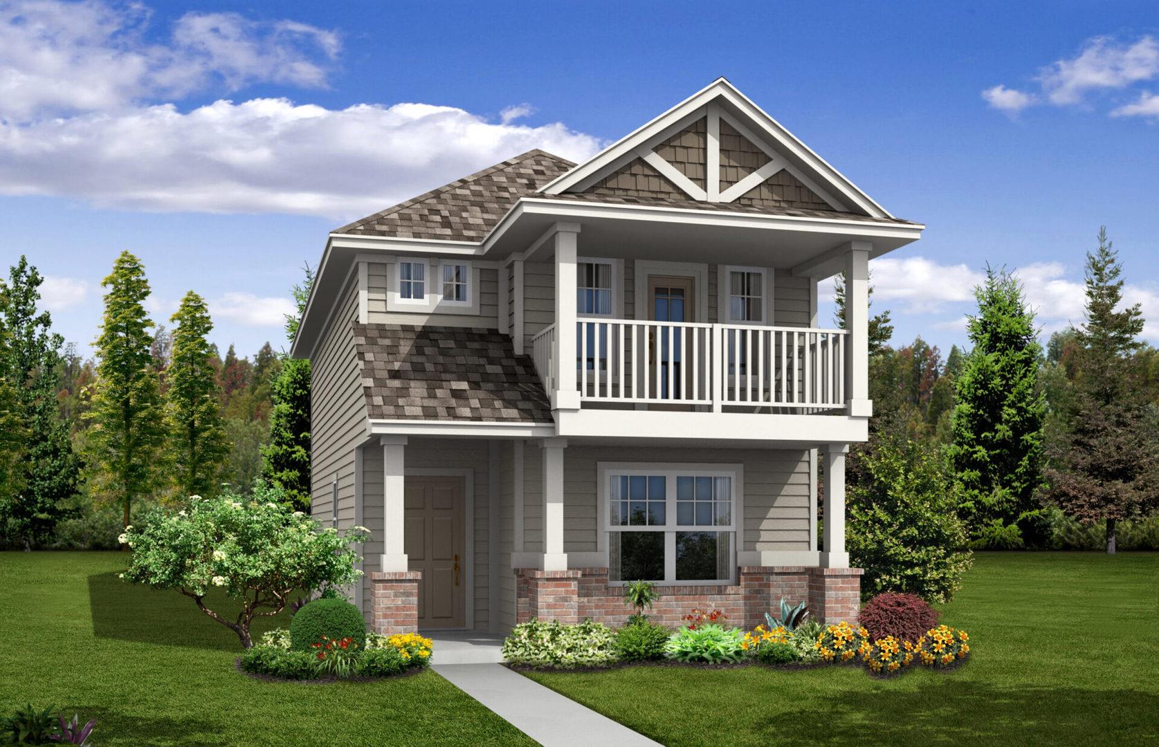 Craftsman architectural details and a private upp