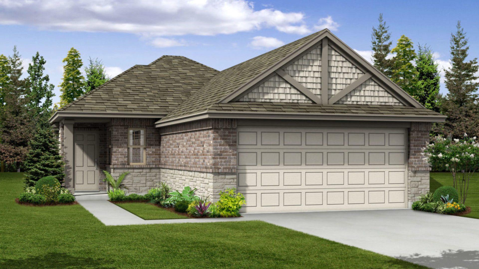 Textured stone veneer, brick siding, and shake ac