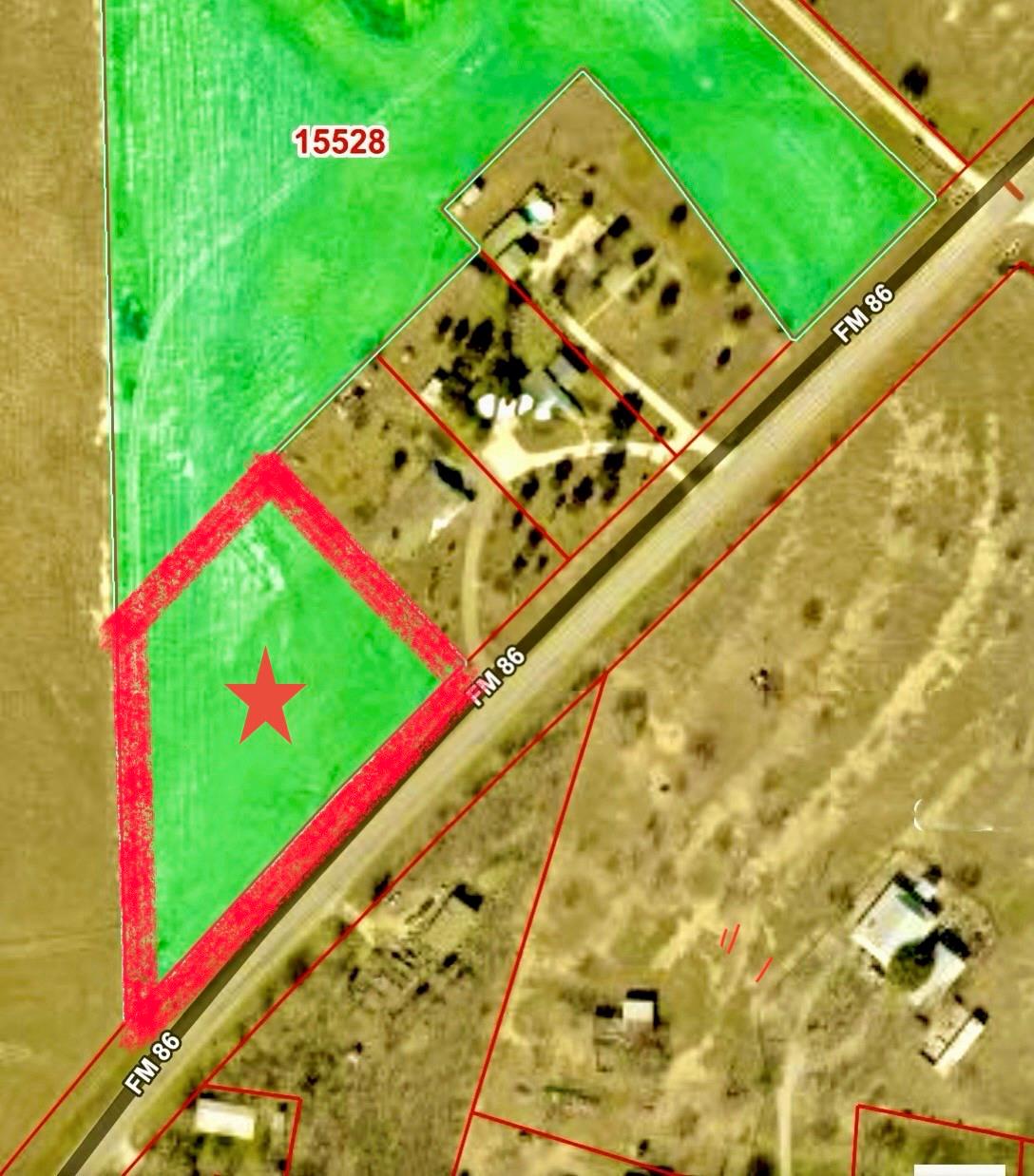 An aerial plat map outlines property boundaries a