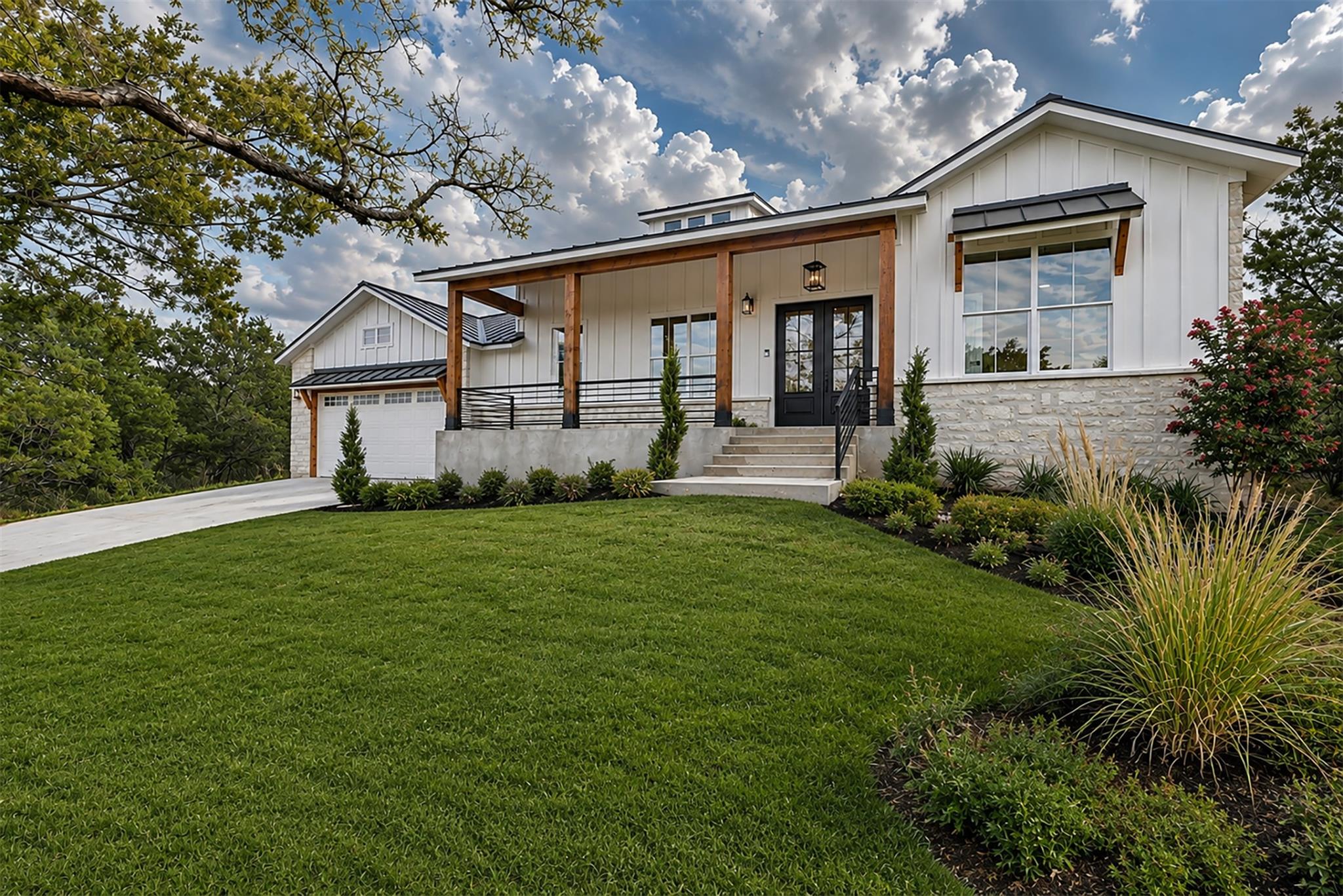 Board and batten siding pairs beautifully with st
