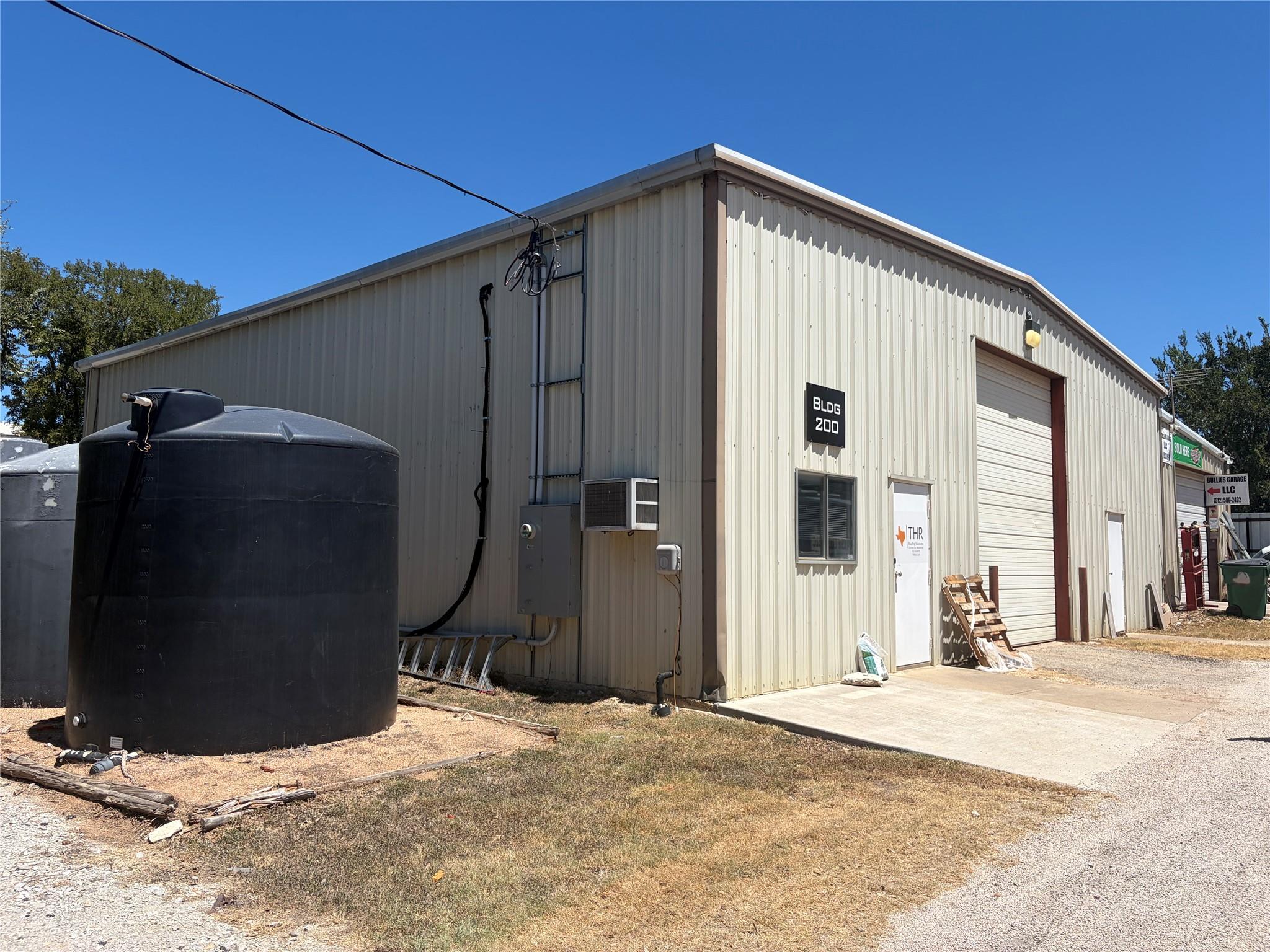 Industrial metal warehouse building features a wi