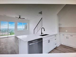 An open kitchen layout transitions smoothly into 