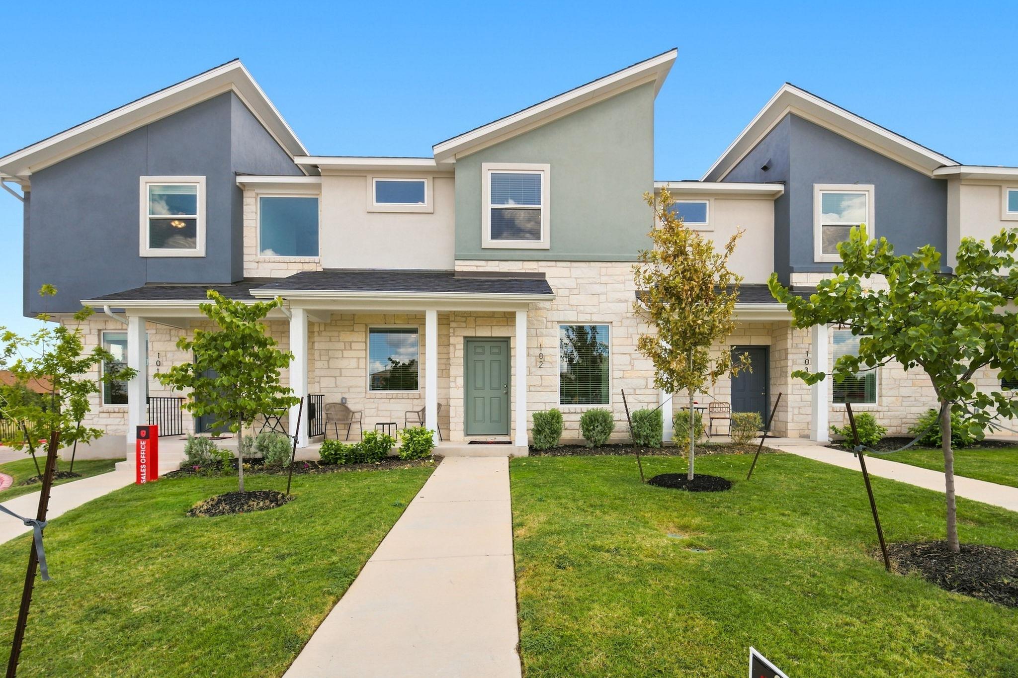 Modern architectural lines and stone masonry defi