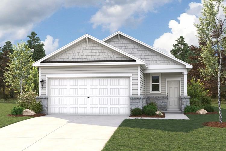 Craftsman styling shines through the textured sha