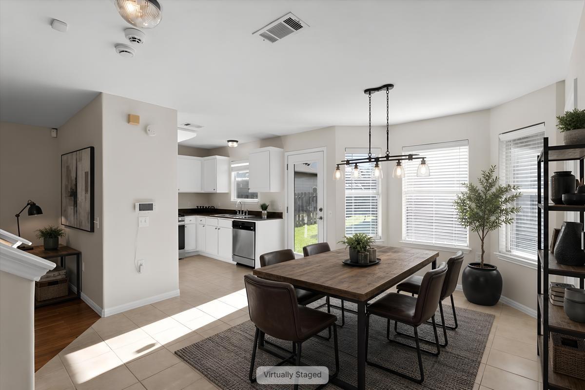 Natural light bathes this open-concept kitchen an