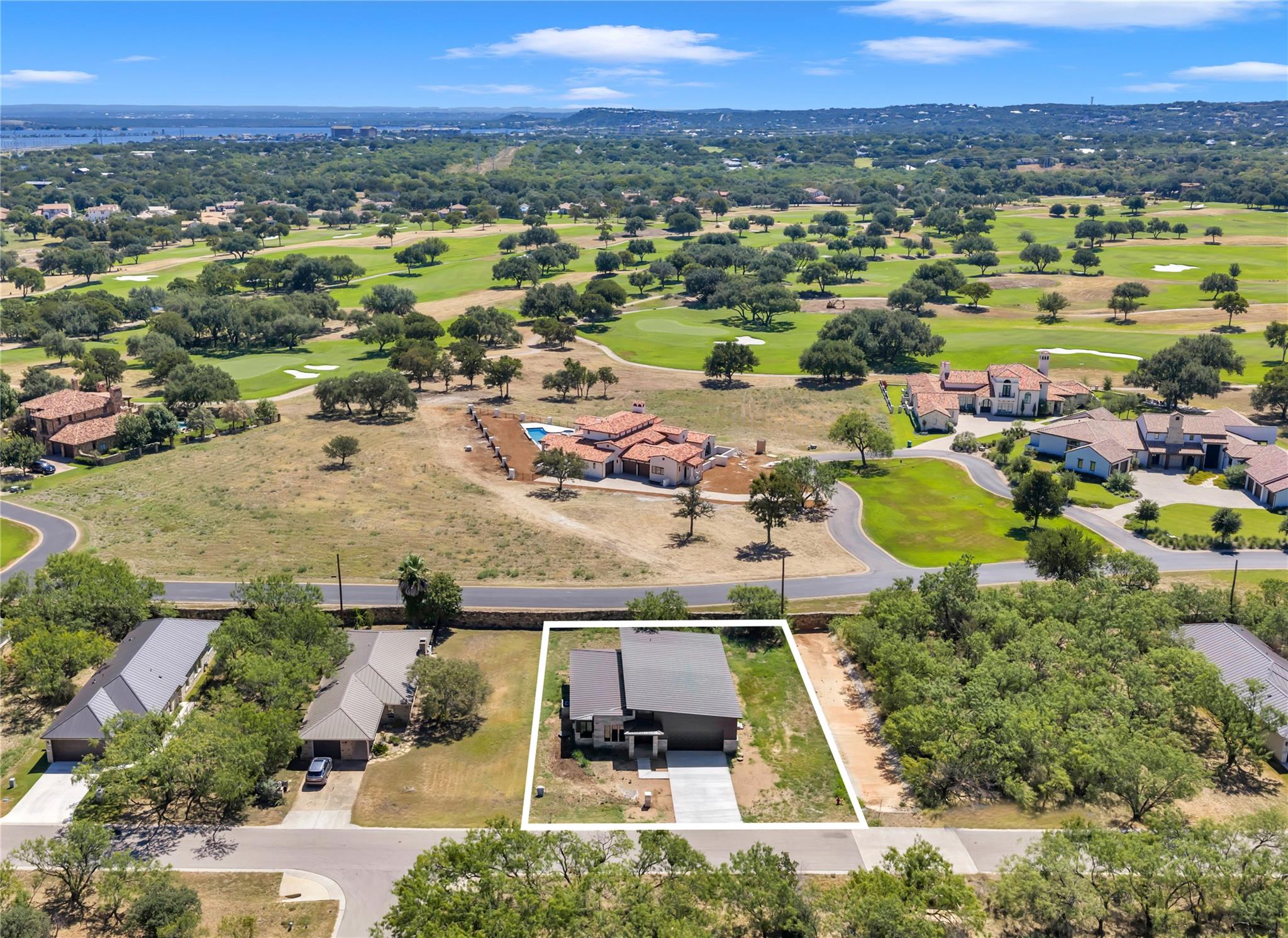 Aerial view captures the property lines bordering