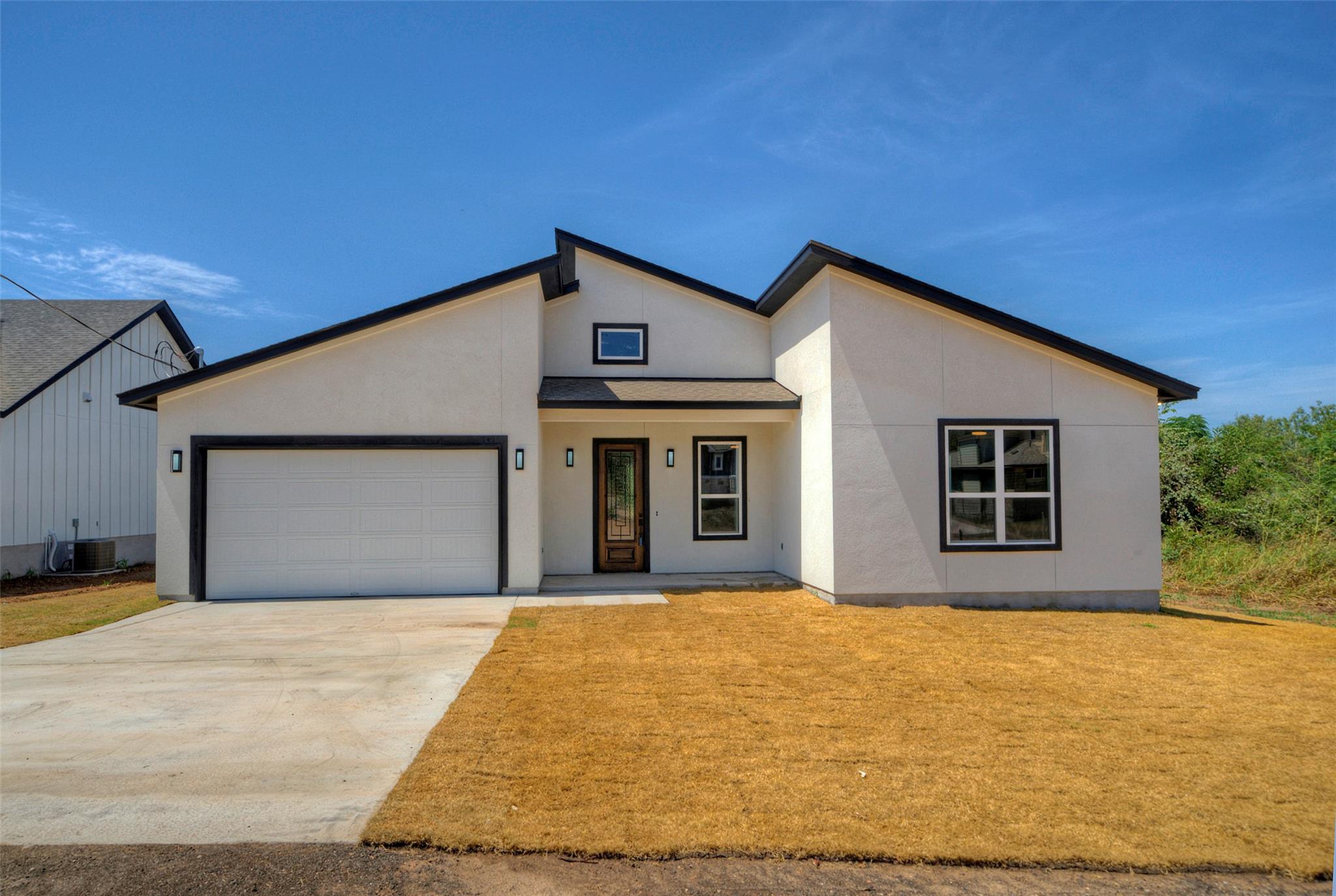 Clean modern architectural lines frame this newly