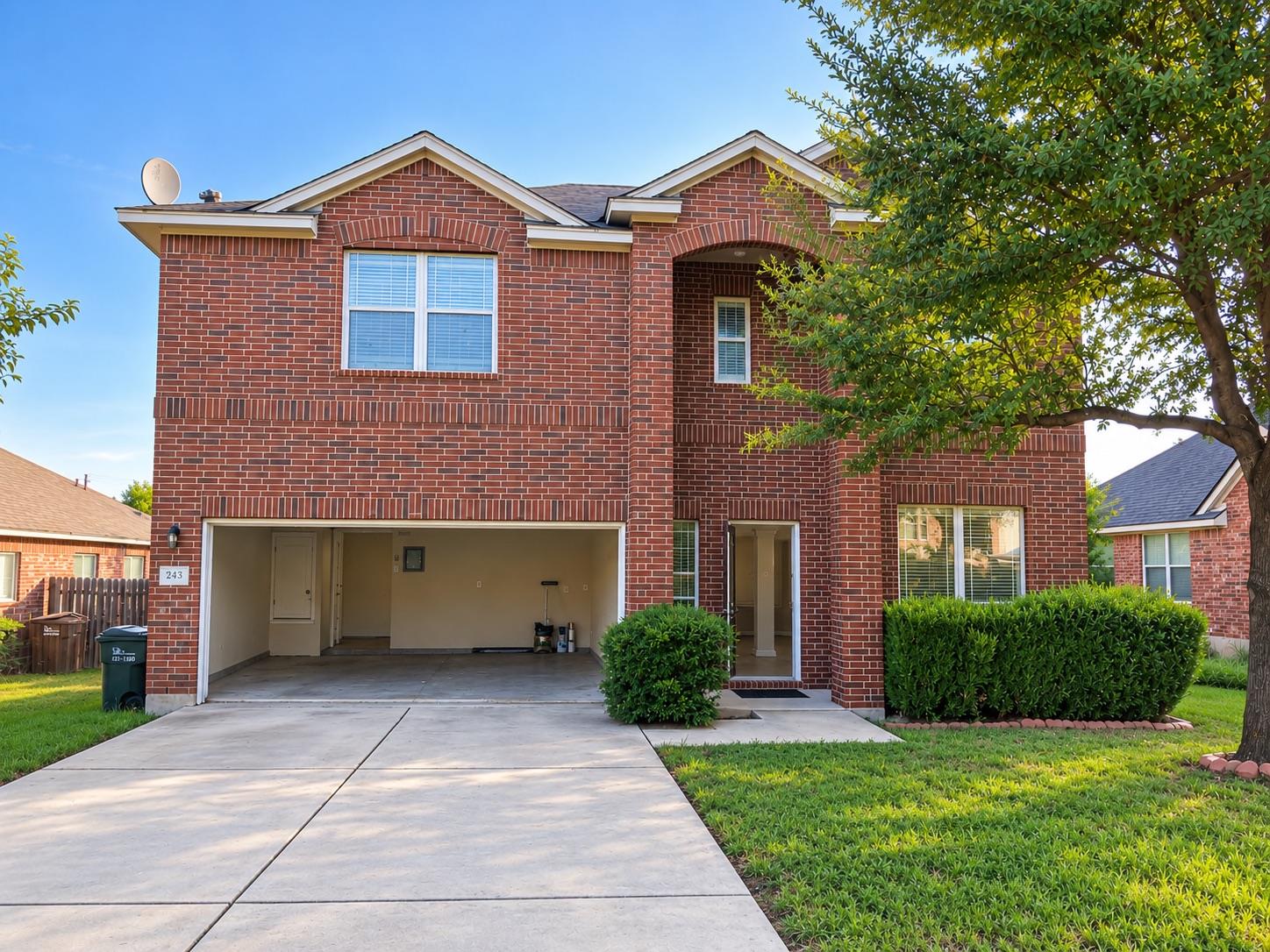 Classic brick architecture defines this two-story