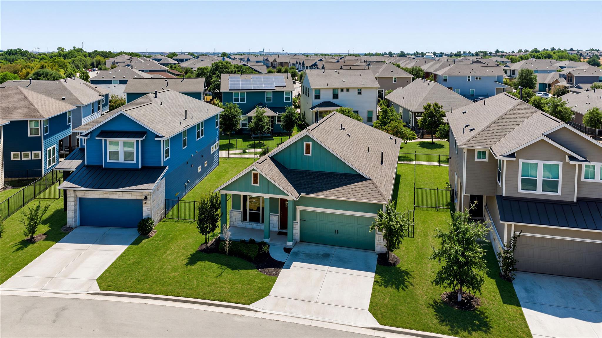 Manicured lawns and clean architectural lines def