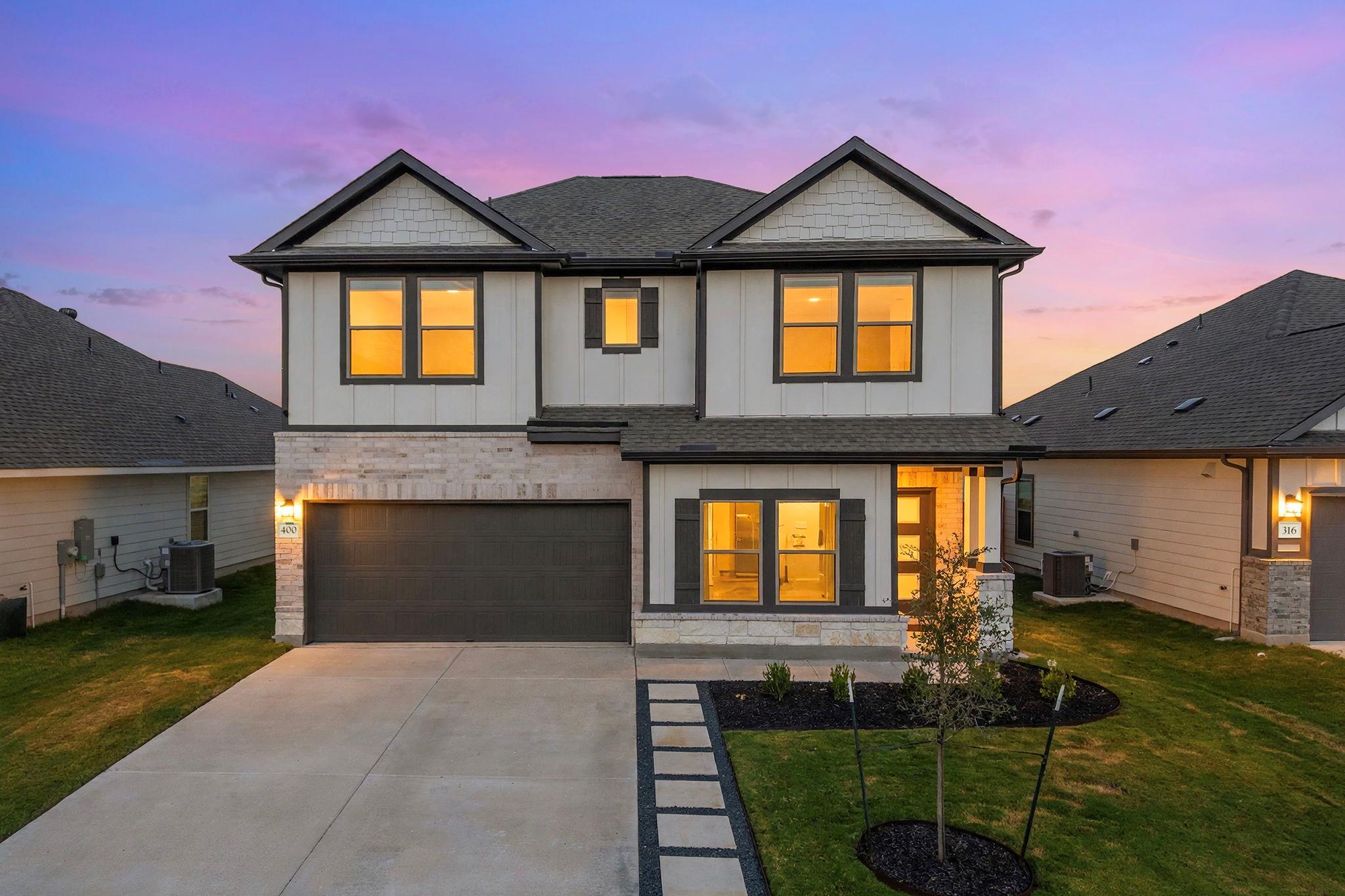 An elegant exterior showcases modern architectura
