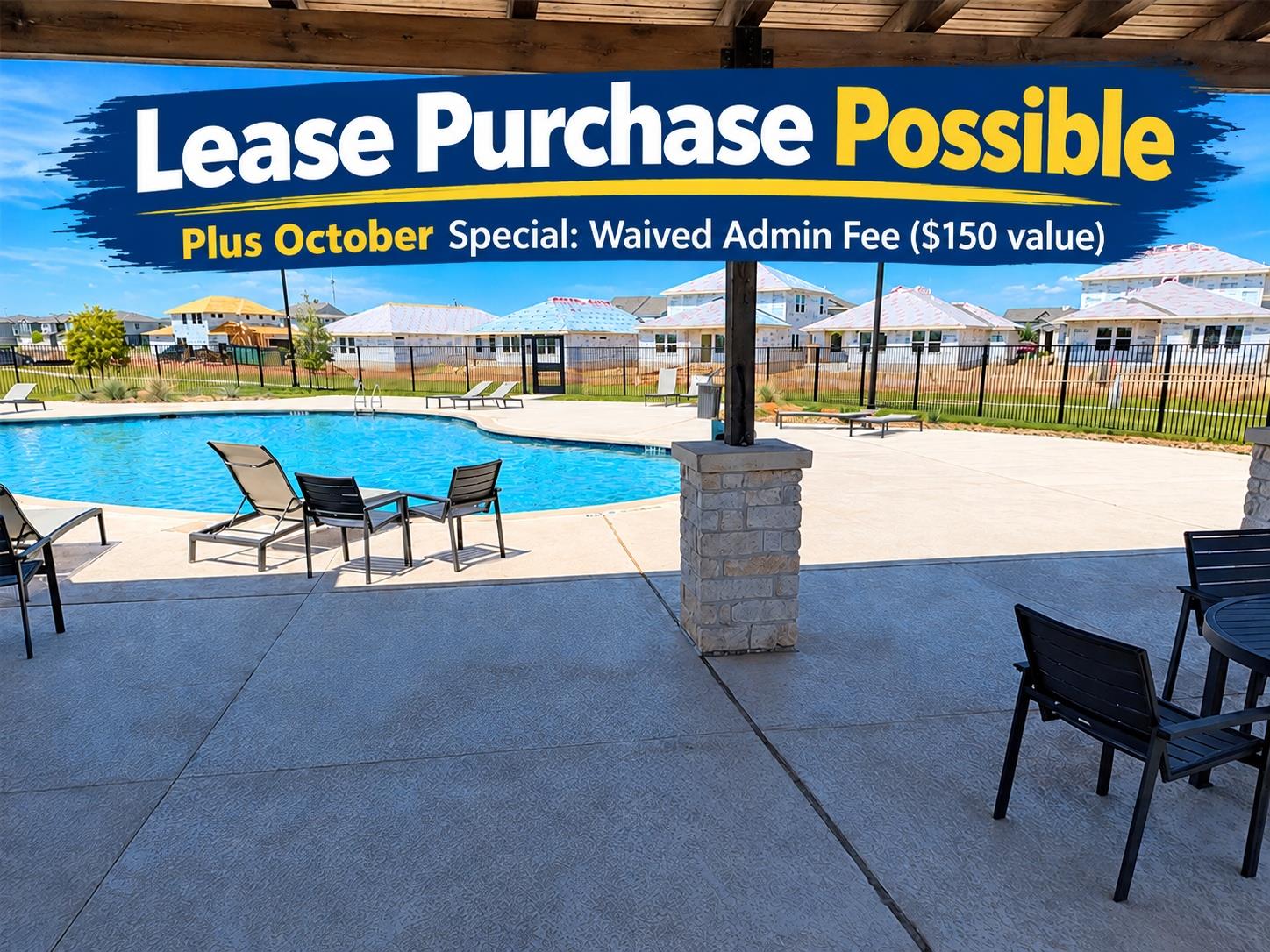 A spacious covered patio overlooks the sparkling 