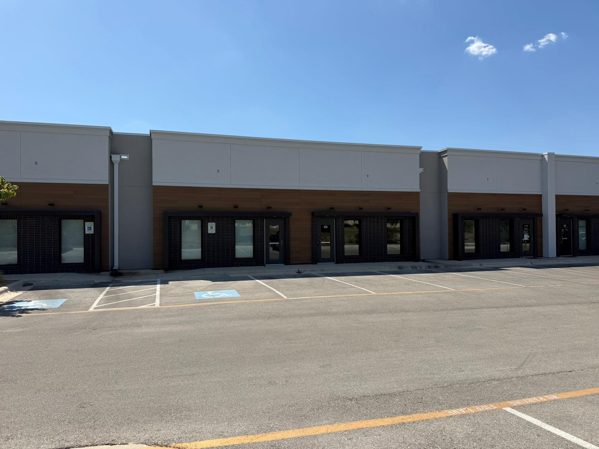 Modern commercial storefronts feature clean archi