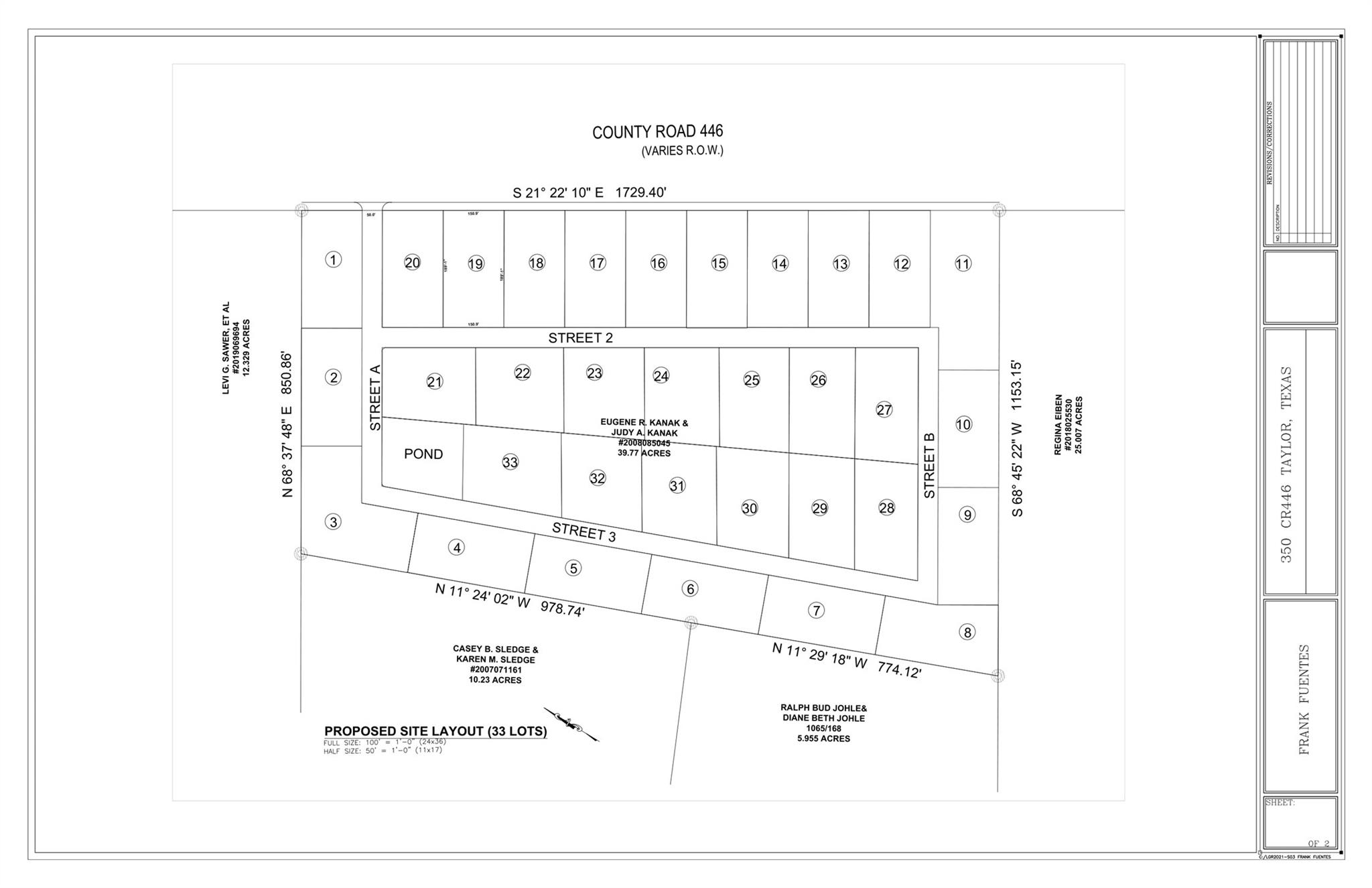 A proposed site layout details the division of th