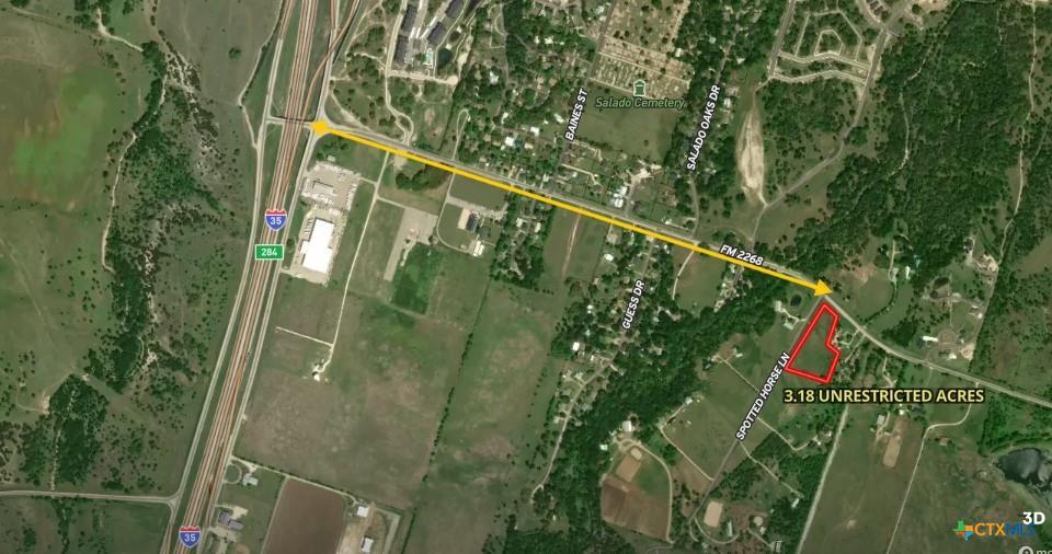 An aerial map highlights the proximity of this ex