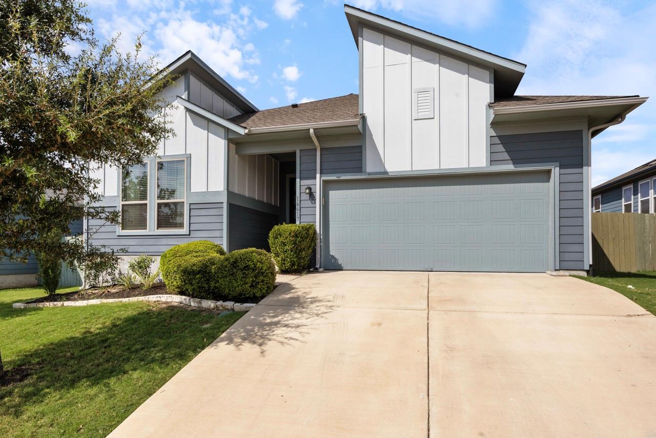 Modern architectural lines and a spacious drivewa