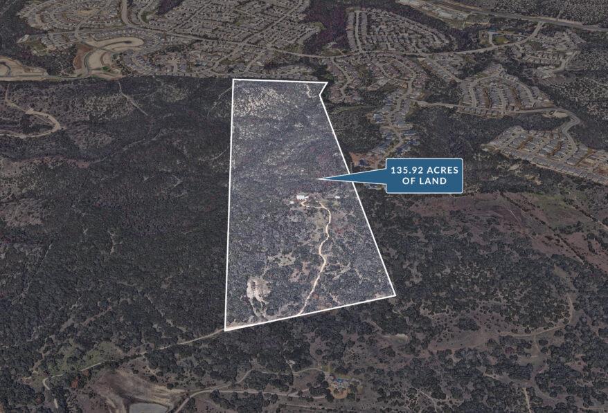 An aerial perspective showcases a vast acreage of