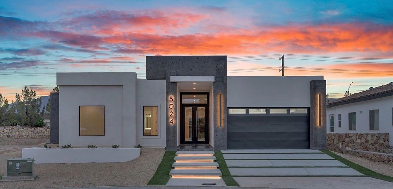 Modern architectural lines and contemporary exter