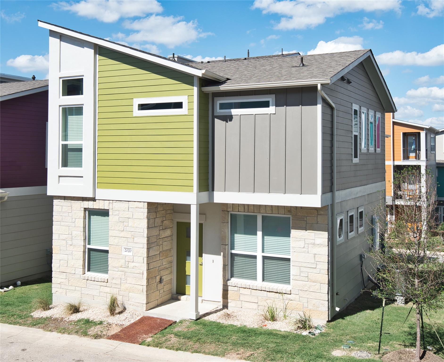 Distinctive modern architecture highlights a stri