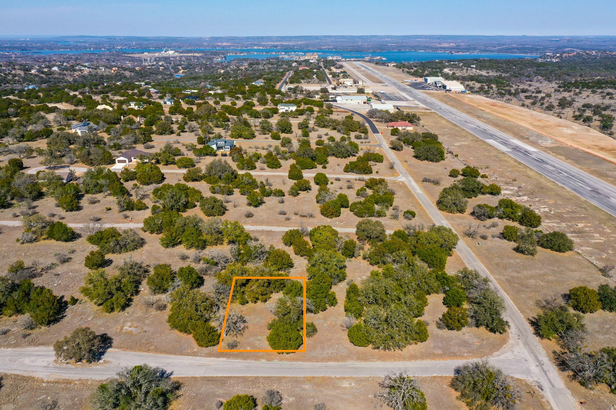 Overview of rural landscape with property parcel 