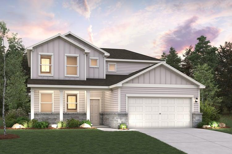 Board and batten siding meets rustic stone accent