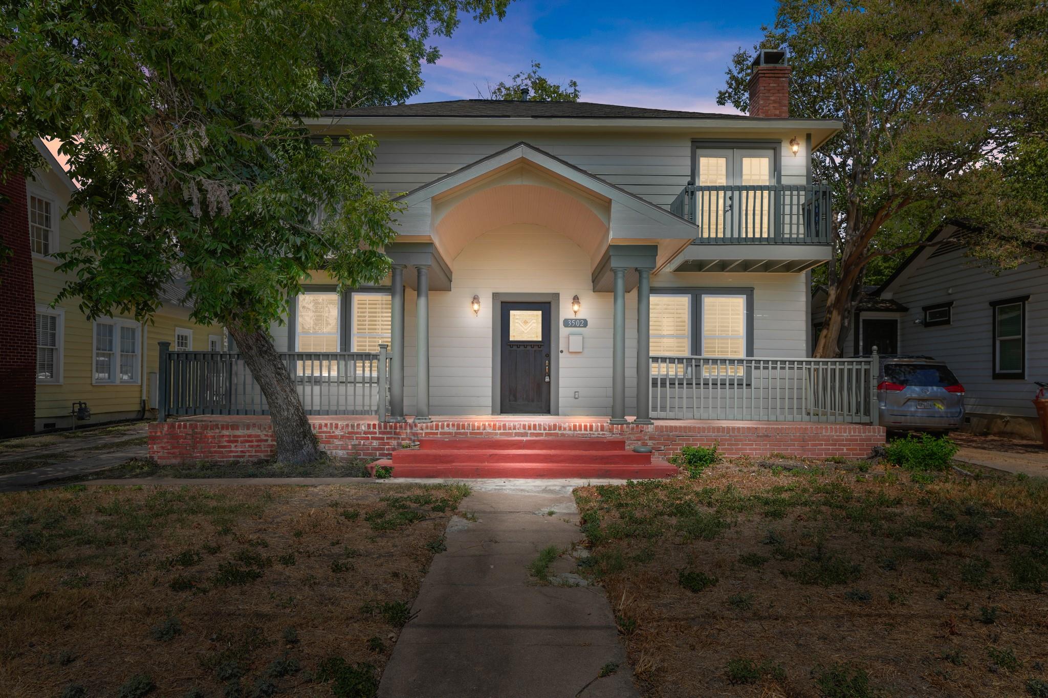 Craftsman architectural details frame this classi