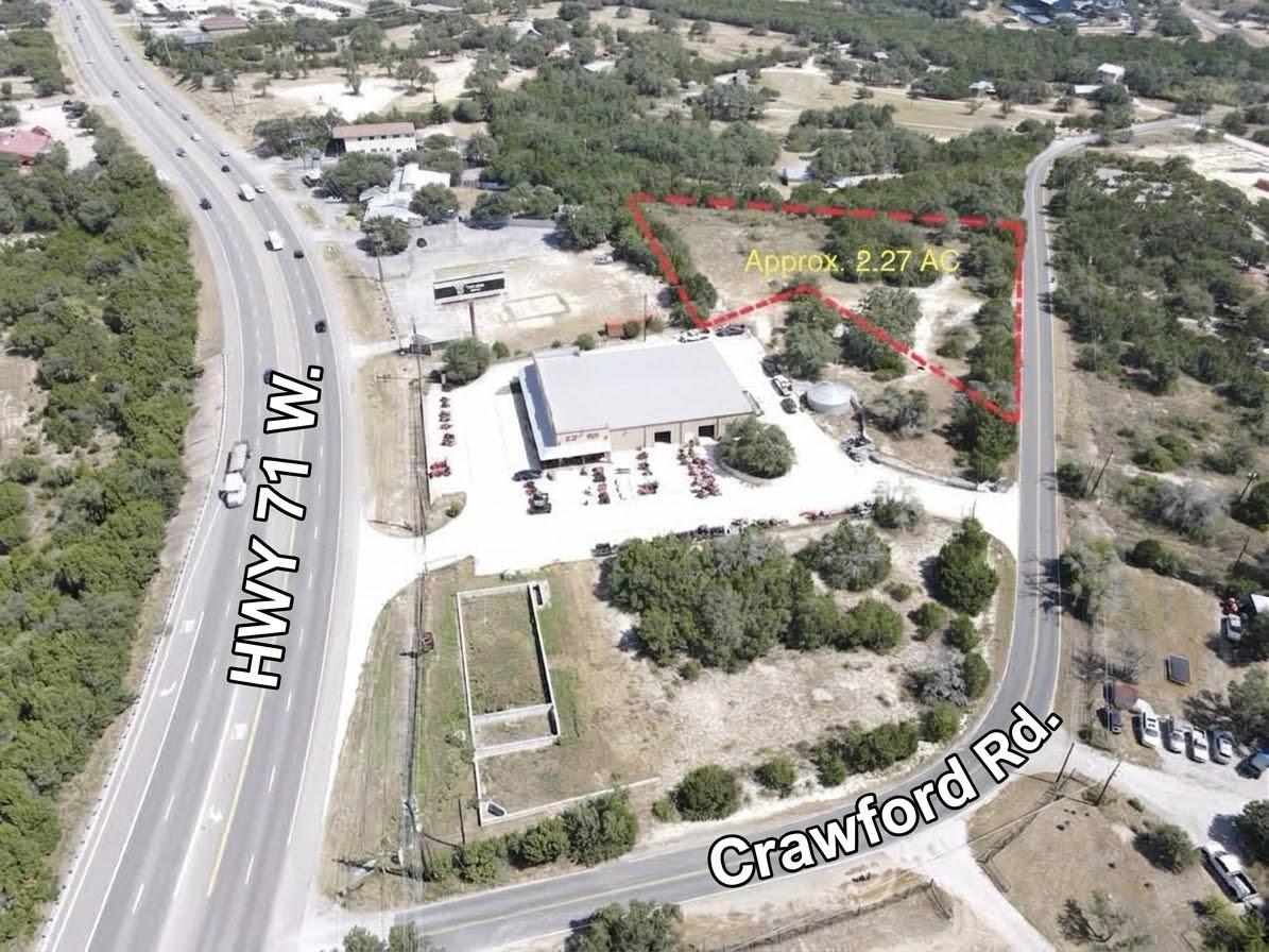 An aerial perspective showcases a prime parcel bo