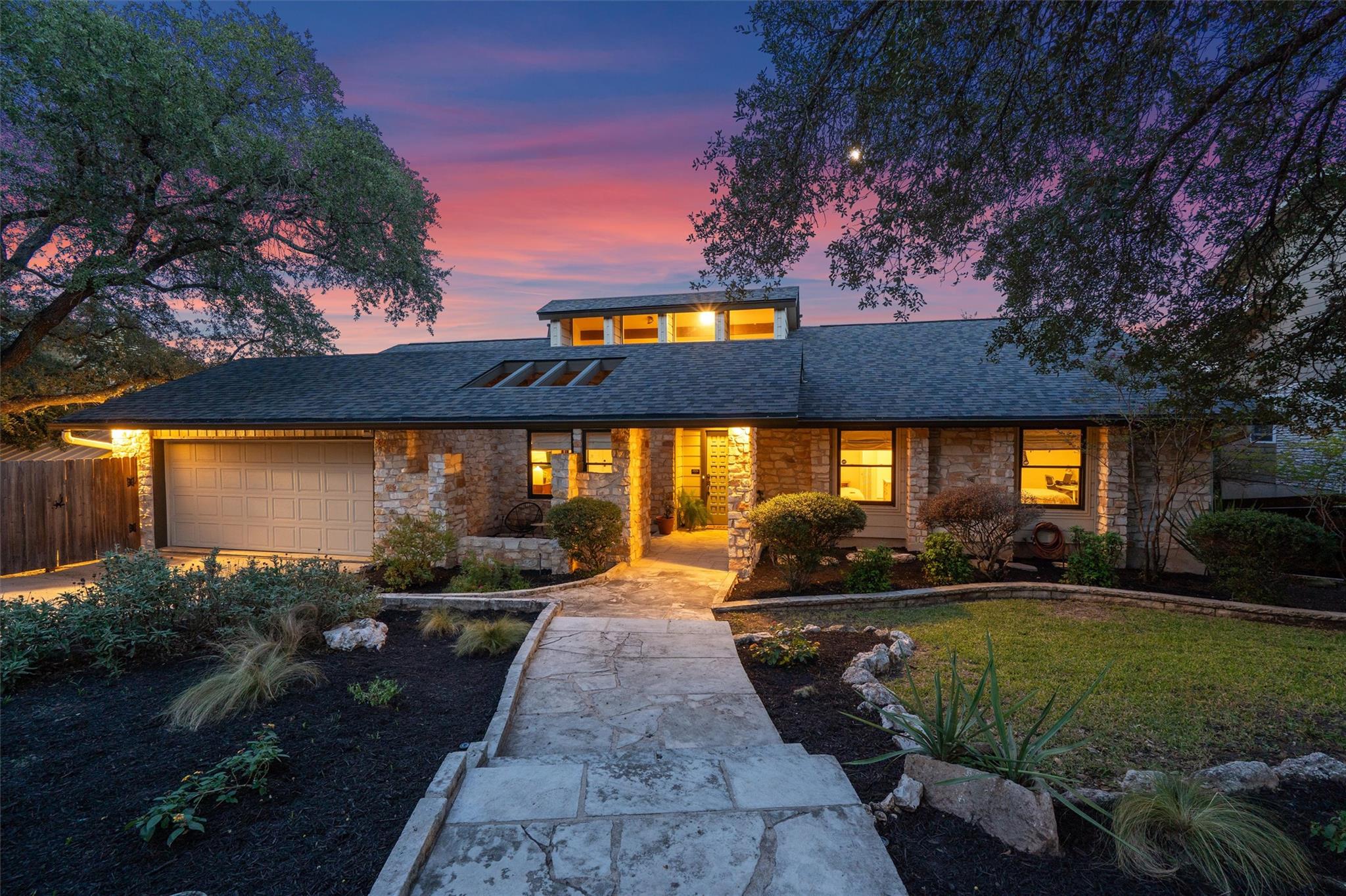 Natural stone masonry and architectural skylights