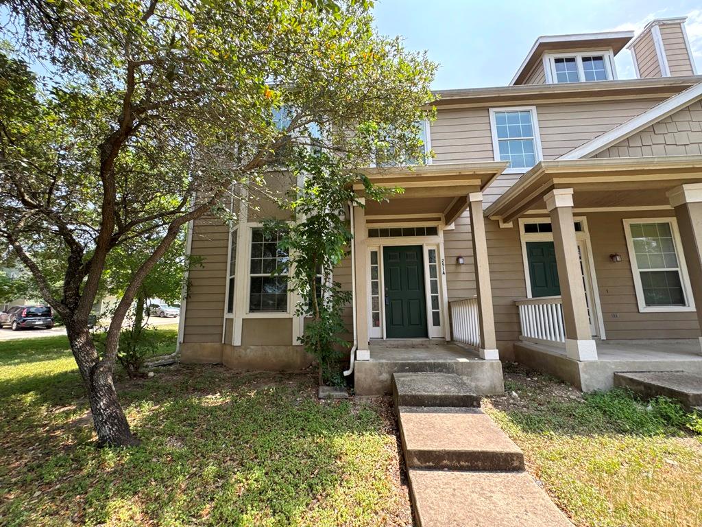 View of front of home with a front lawn