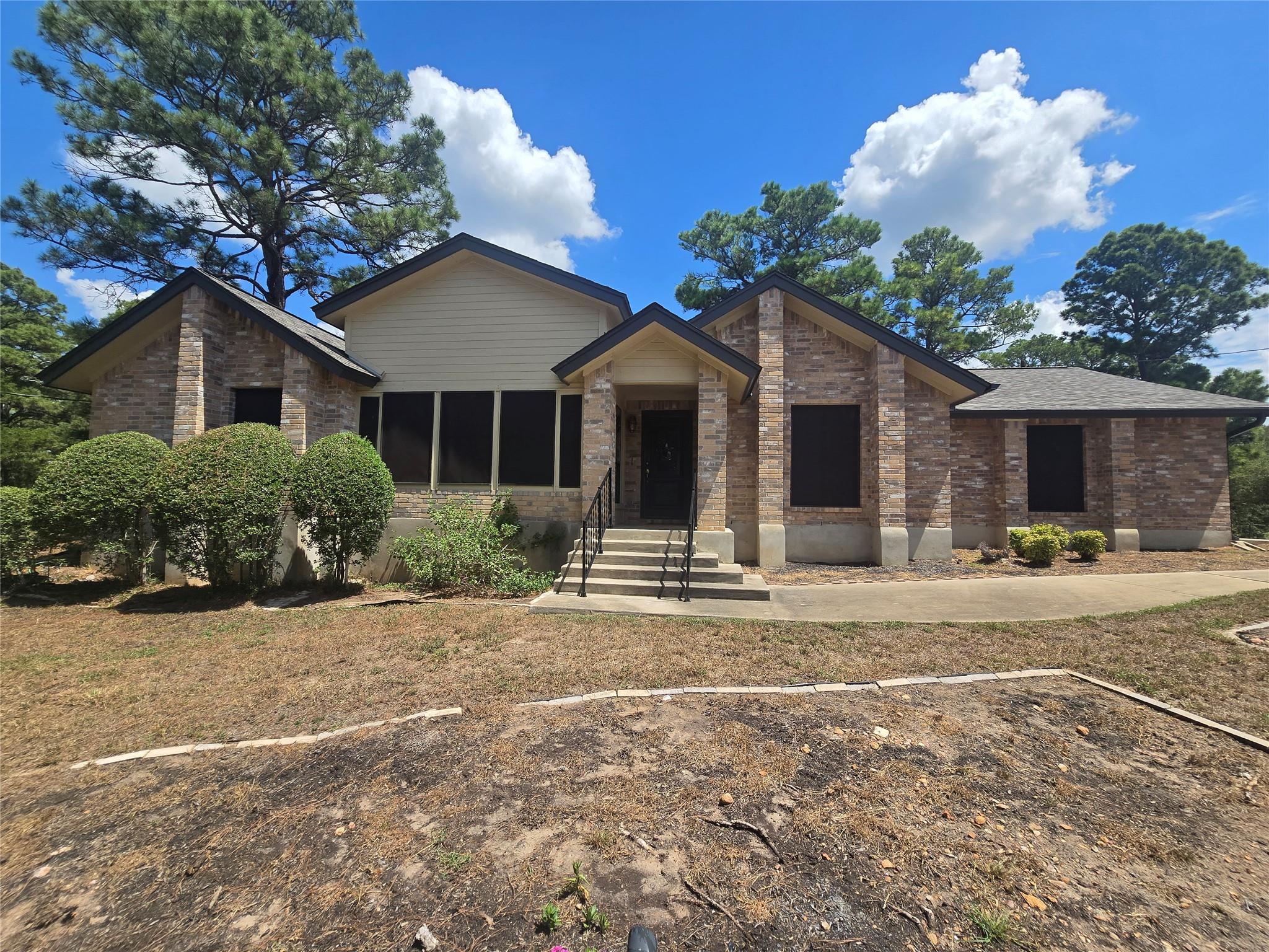 Mid-century architectural lines define this brick
