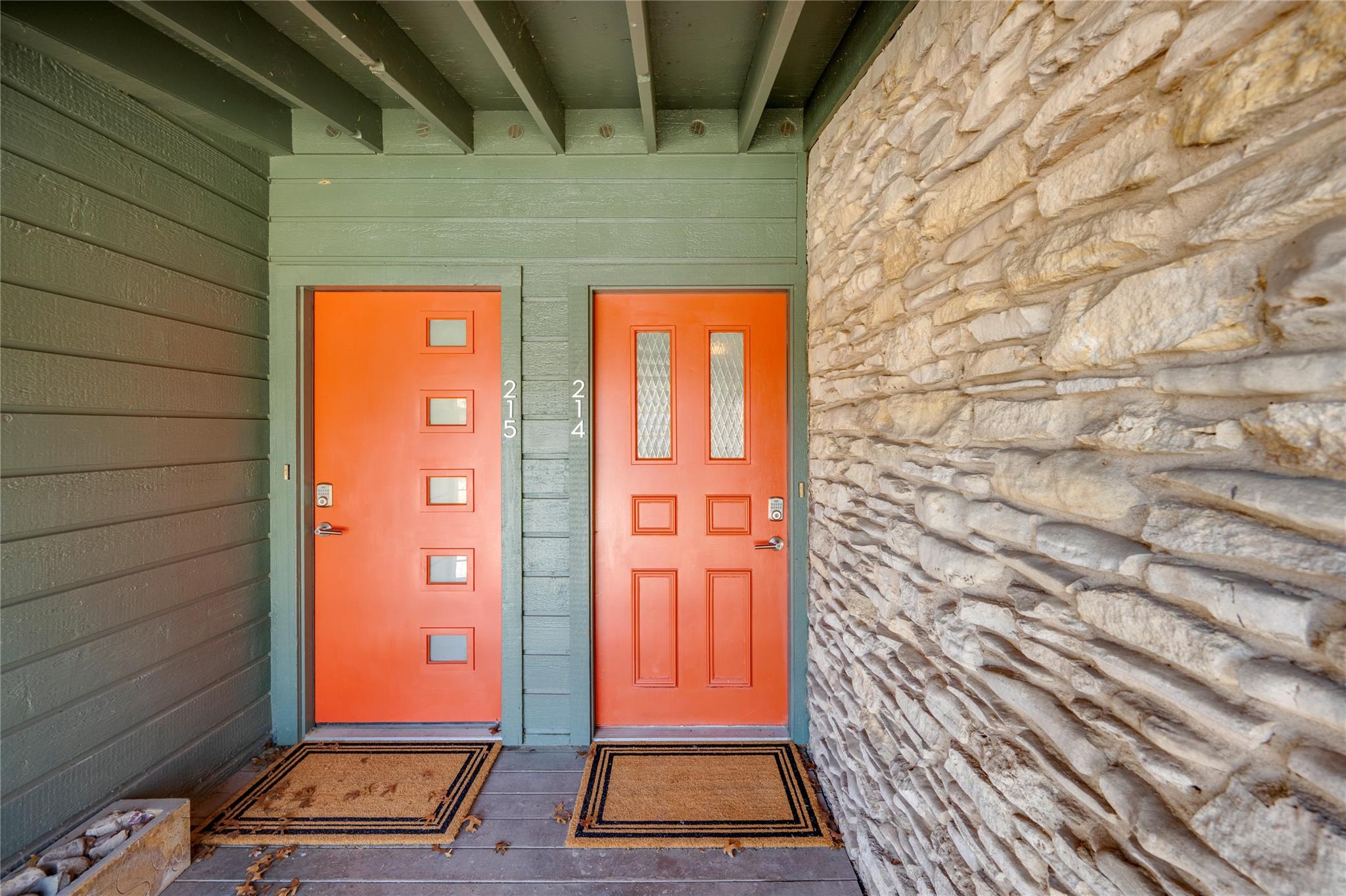 Bold entry doors pair beautifully with a textured