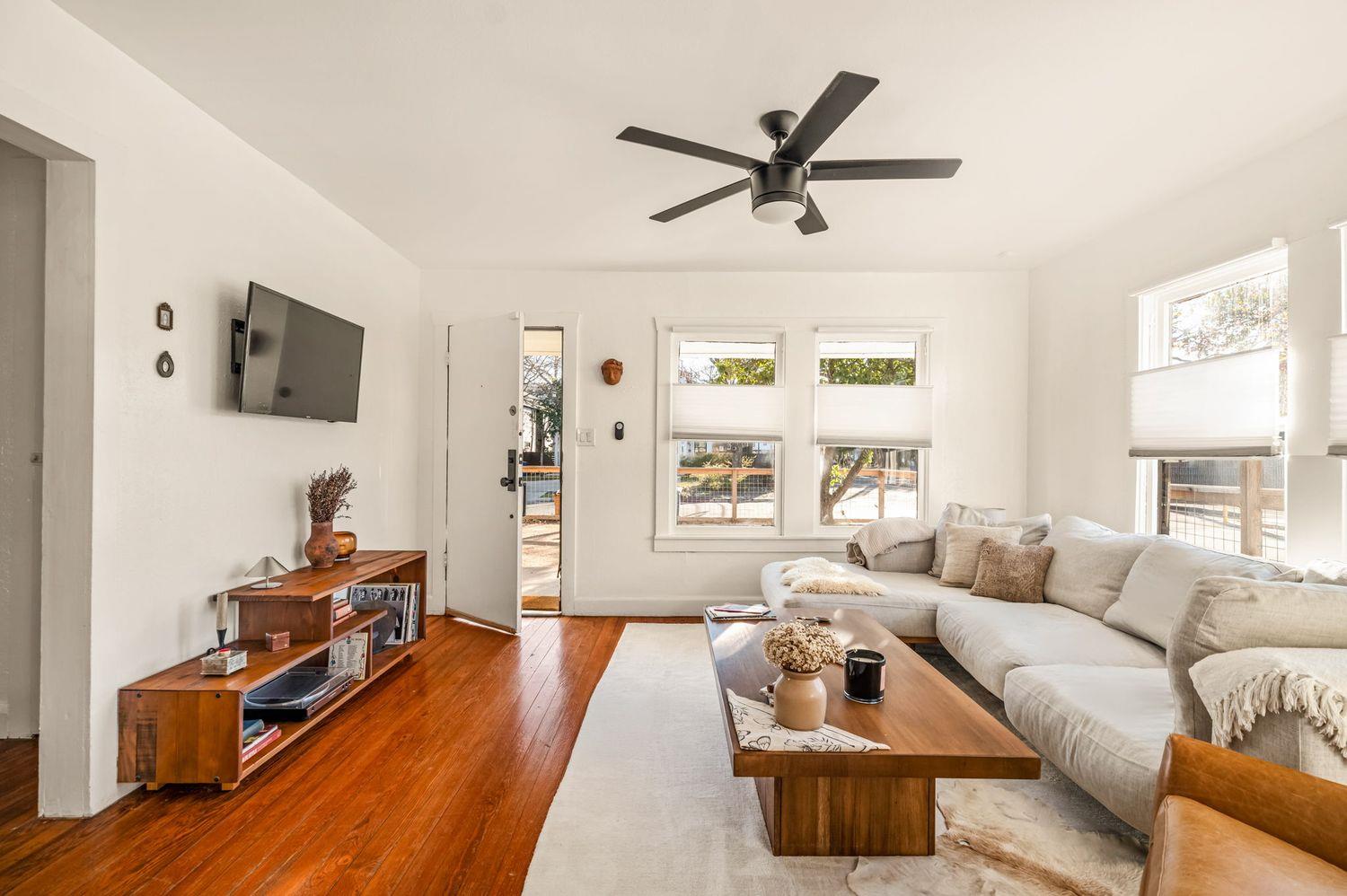 Gleaming hardwood floors and abundant natural lig