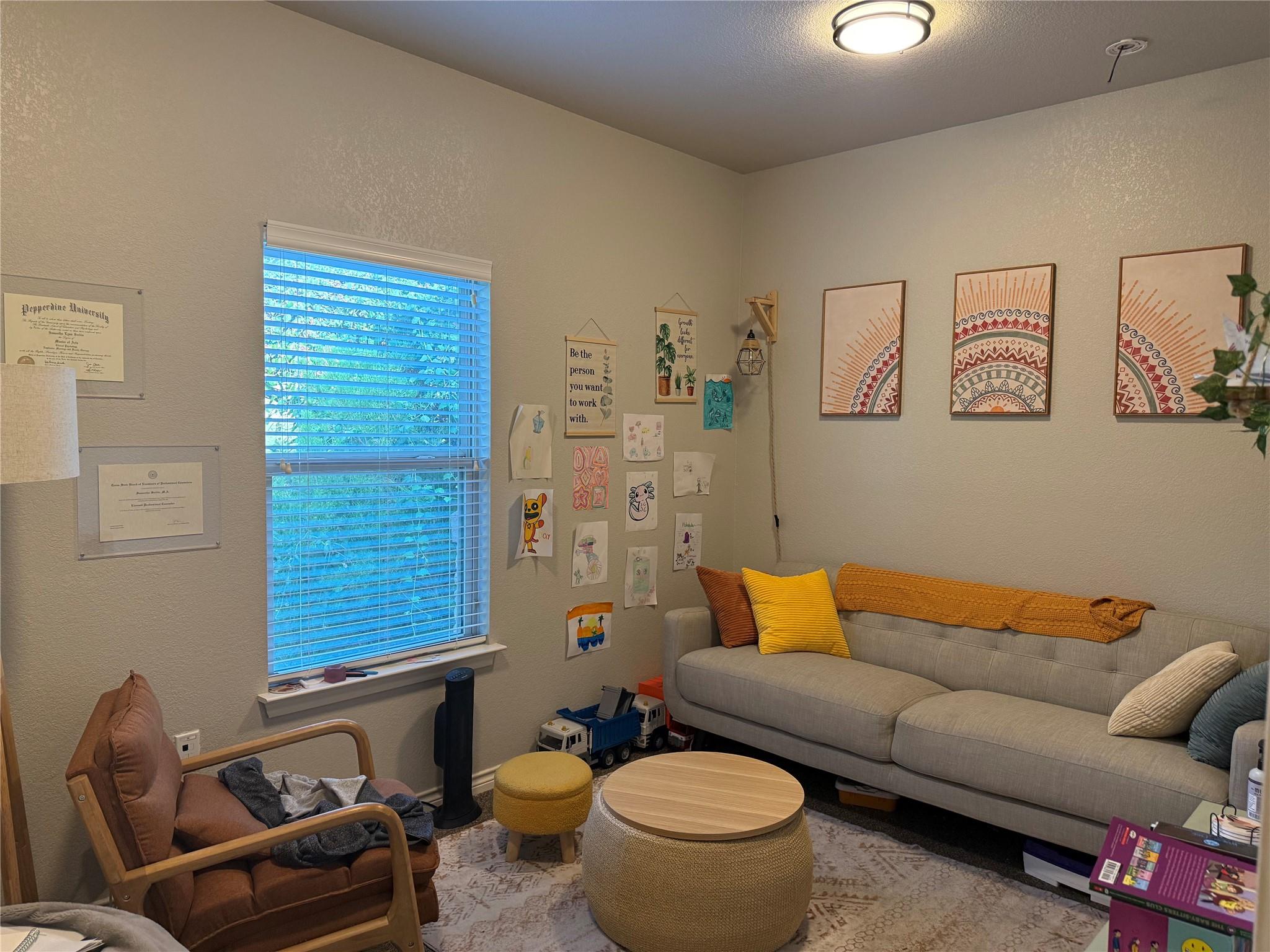 Natural light stream through a large window into 