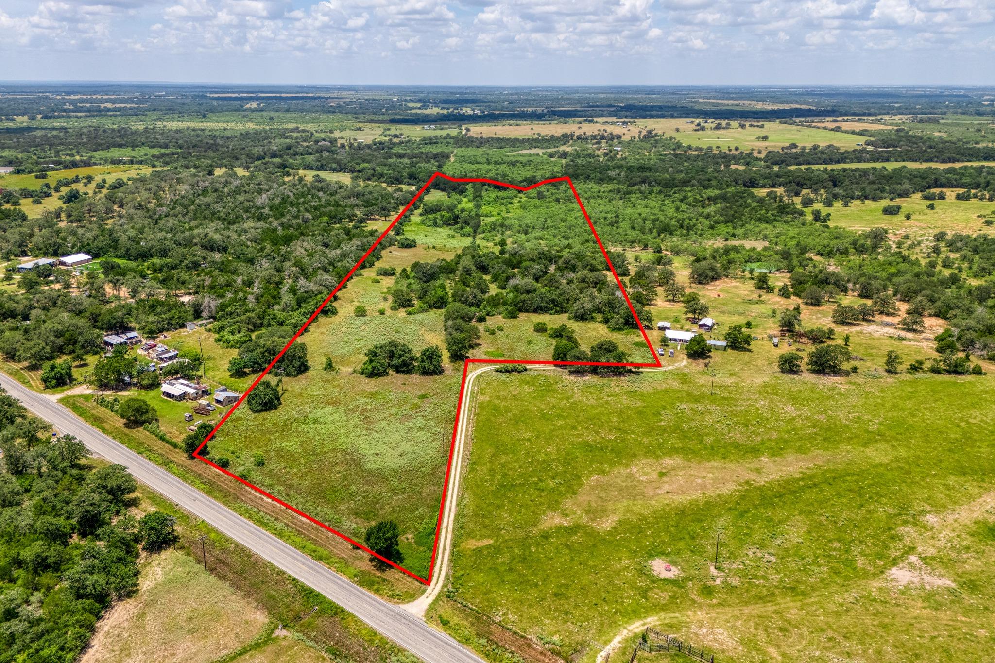 An aerial perspective showcases a vast tract of l