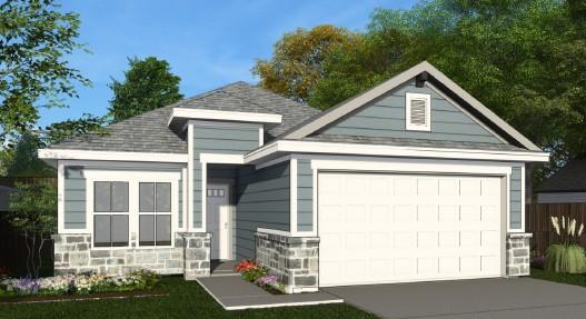 Gable rooflines and stone accents define this mod