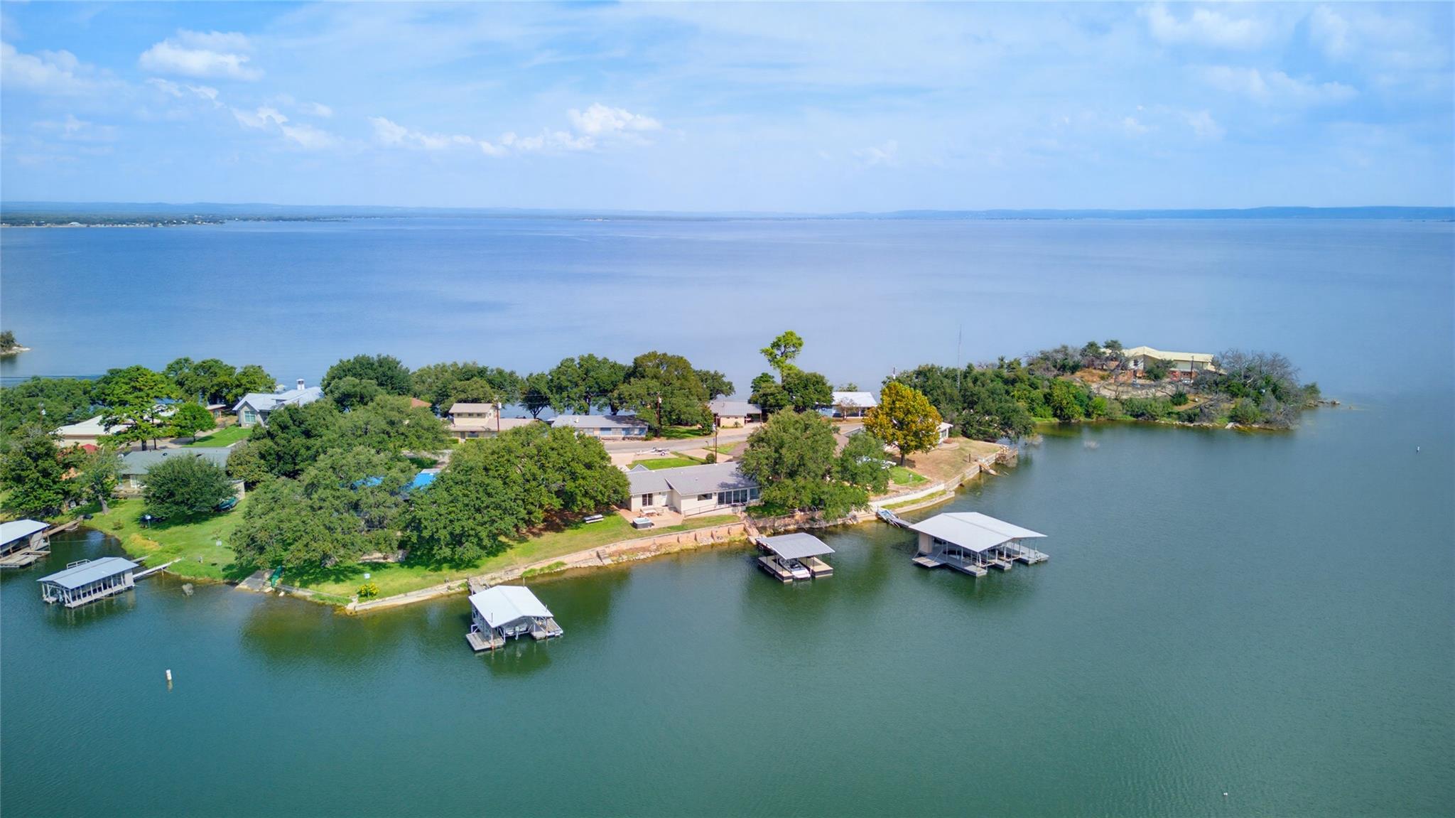 A magnificent waterfront setting features private