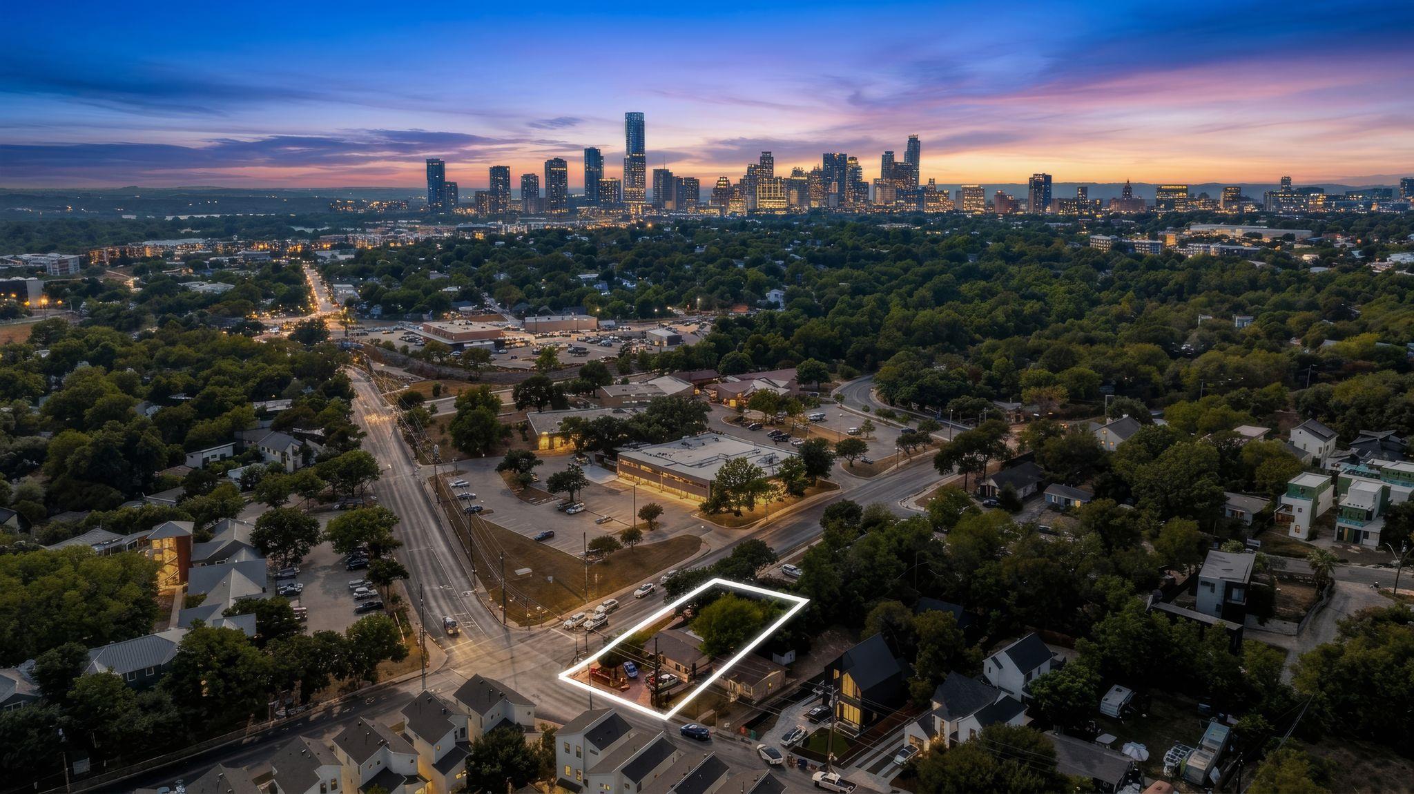 An aerial perspective showcases the property foot