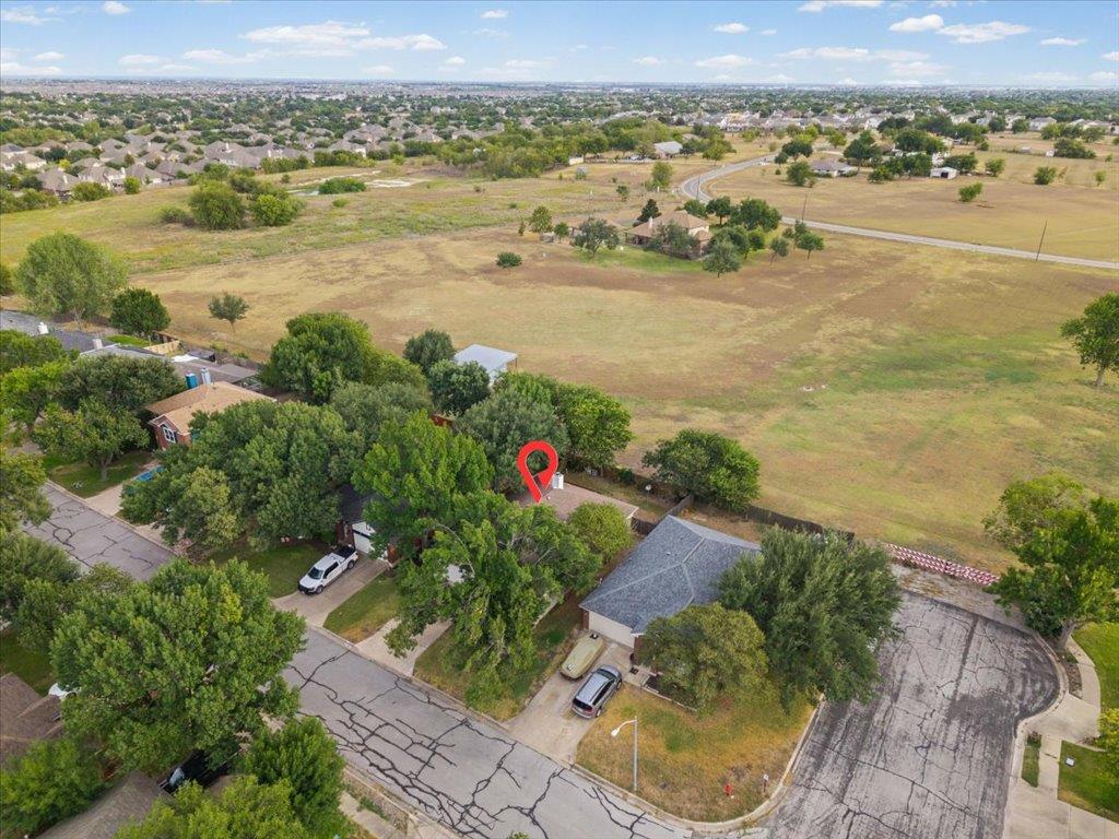 An aerial perspective captures the property nestl