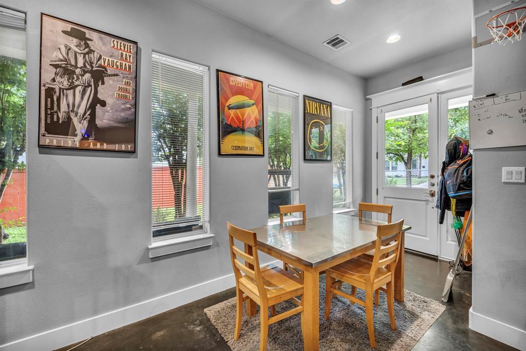 Polished concrete floors and tall windows anchor 