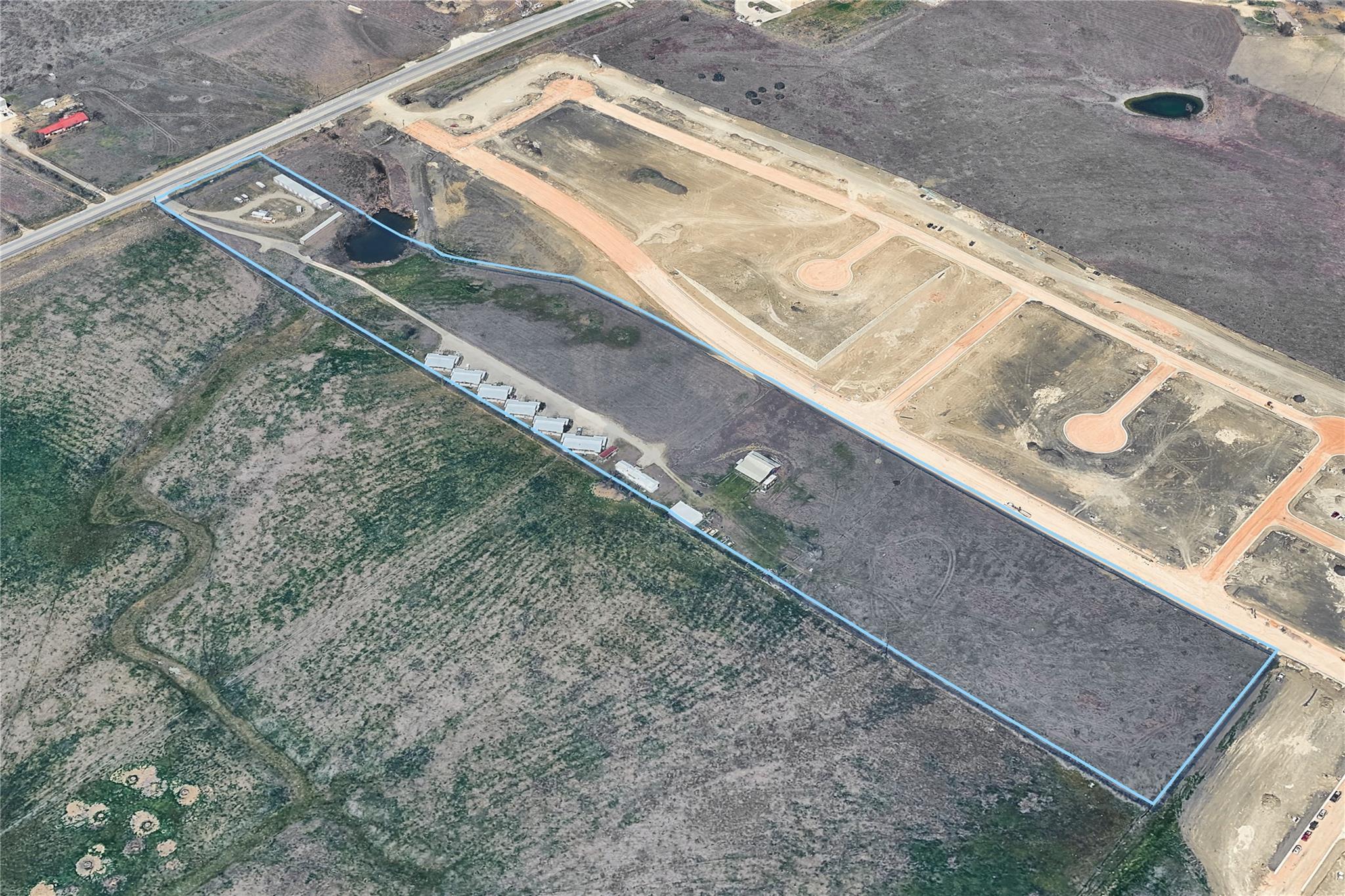 An aerial perspective showcases the outlined prop