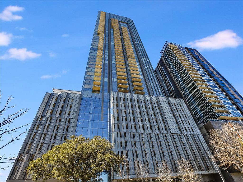Sleek glass and steel high-rise architecture towe