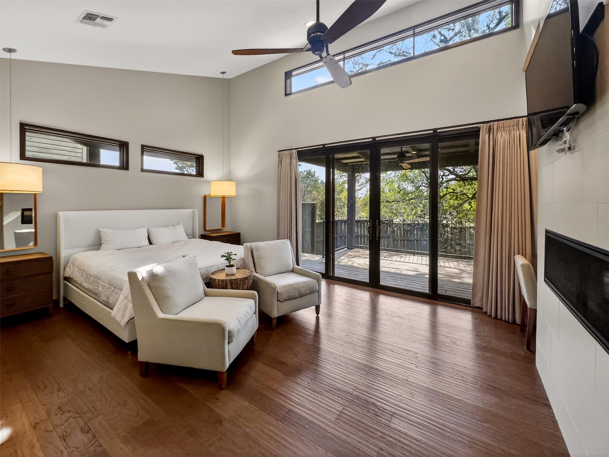 Rich hardwood flooring pairs beautifully with soa