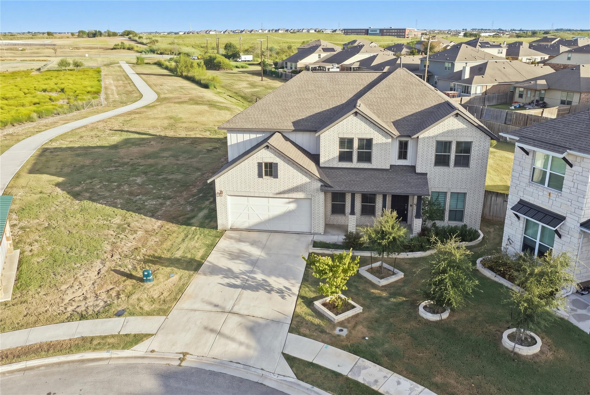 An elevated perspective showcases the handsome br